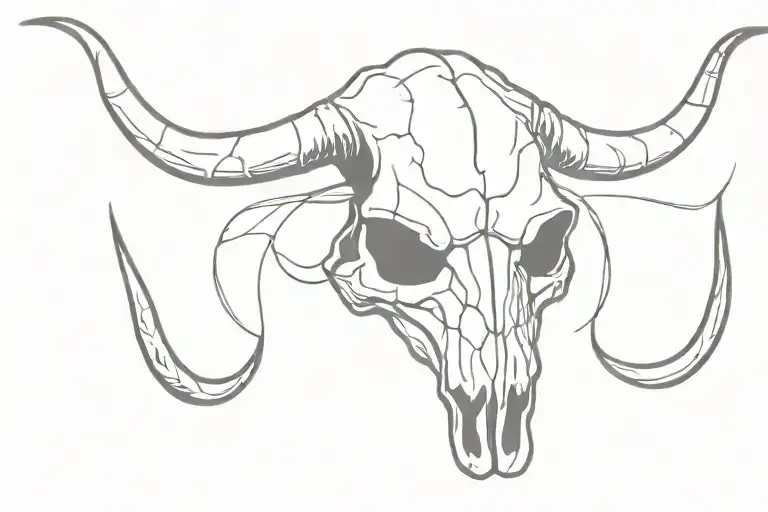 longhorn skulll tattoo design idea