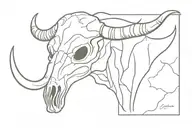 longhorn skulll tattoo design idea