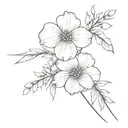cross with birth flowers wrapped tattoo design idea