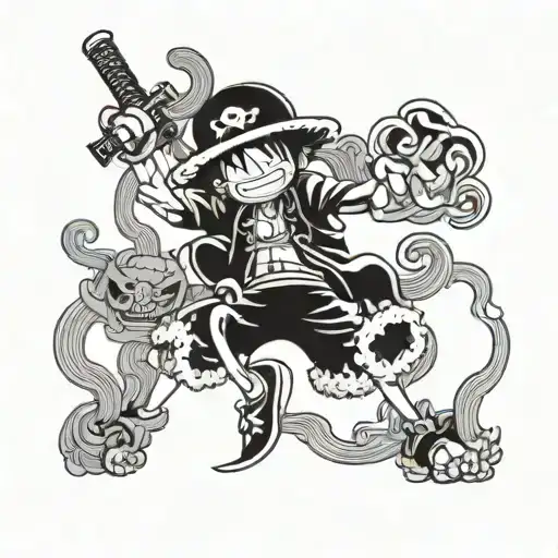 one piece anime tattoo design idea
