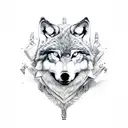 fierce wolf tattoo design idea