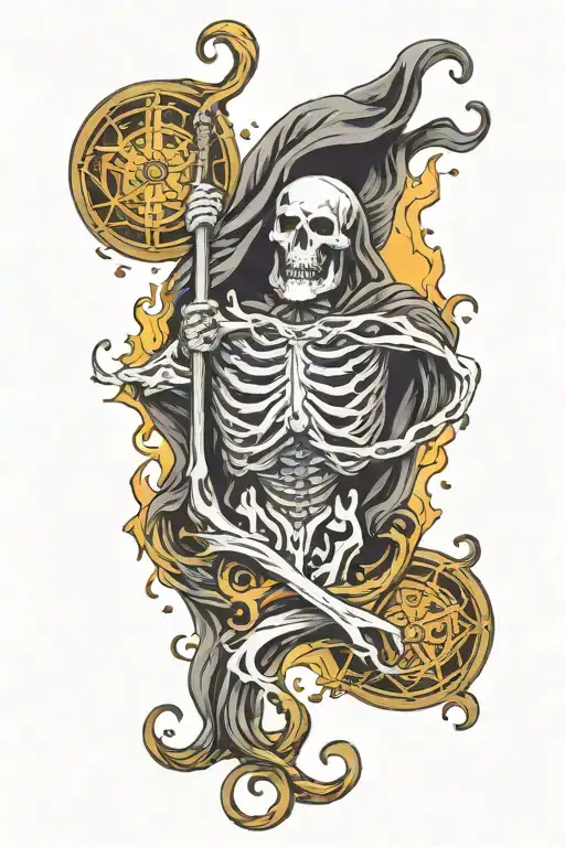 reaper death seal supernatural strong power glowing tattoo design idea