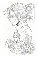 full metal alchemist mixed with jujutsu kaisen inspired tattoo tattoo design idea