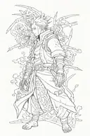 full metal alchemist mixed with jujutsu kaisen tattoo design idea