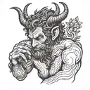nude satyr tattoo design idea