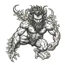nude satyr tattoo design idea