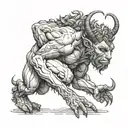 nude satyr tattoo design idea