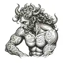 nude satyr tattoo design idea