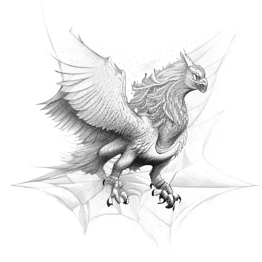 Hippogriff and Thestral flying tattoo design idea