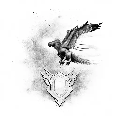 Hippogriff and Thestral flying tattoo design idea