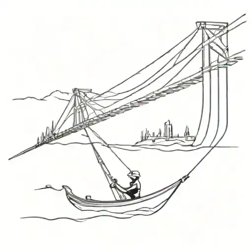 gondola going across them tattoo design idea