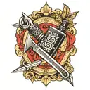 striaght razor blade tattoo design idea