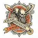 striaght razor blade tattoo design idea