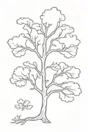 oak tree growing tattoo design idea