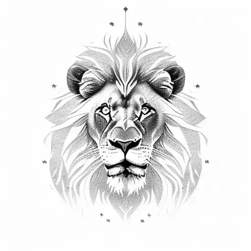 Lion with the name and letters "Sven"  tattoo design idea