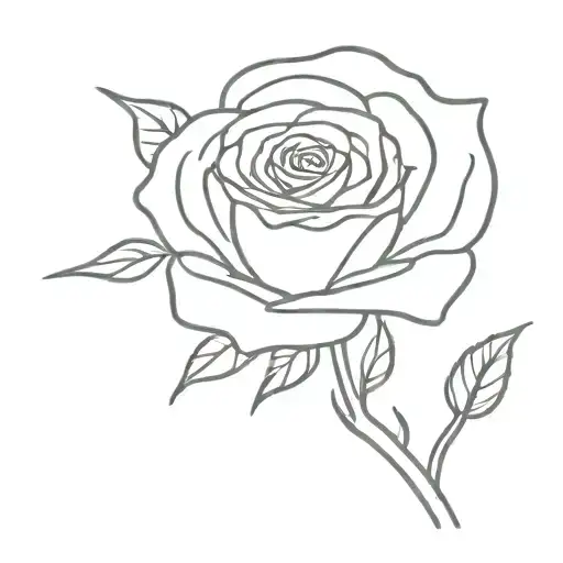 stem rose with xoxo tattoo design idea