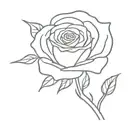 stem rose with xoxo tattoo design idea