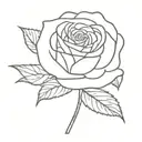 stem rose with xoxo tattoo design idea