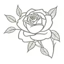 stem rose with xoxo tattoo design idea