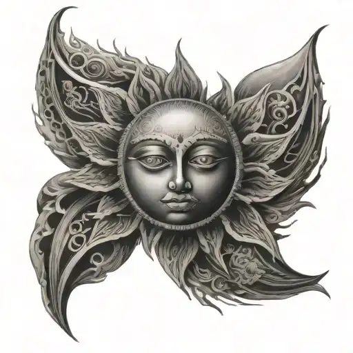 Darkside of the sun tattoo design idea