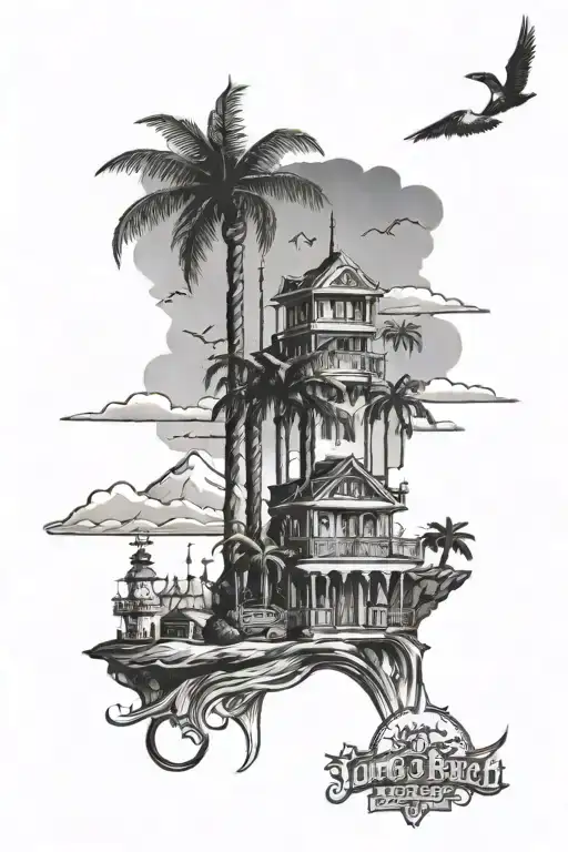 Long Beach skyline tattoo tattoo design idea
