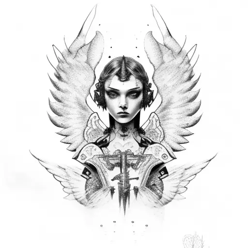 angel ps5 controller  tattoo design idea