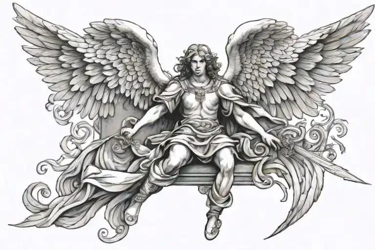 renaissance angel tattoo design idea