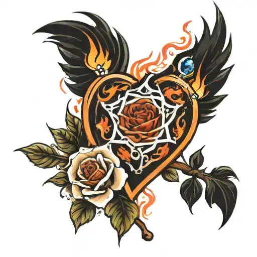 set your heart ablaze  tattoo design idea