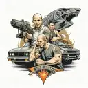 fast and furious movie characters tattoo design idea