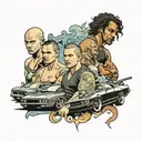 fast and furious movie characters tattoo design idea