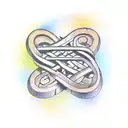 Medieval music notes intertwined with a baker's rolling pin tattoo design idea