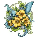 bluebells shamrock horseshoes fairies dancing flowers horses bells  tattoo design idea