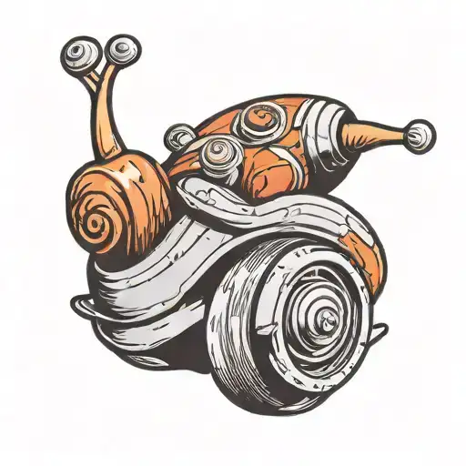 turbo snail racing tattoo design idea
