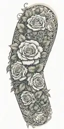 roses and vines wrapped around my arm tattoo design idea