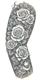 roses and vines wrapped around my arm tattoo design idea