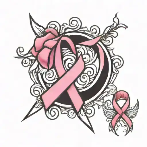 breast cancer awareness ribbon tattoo design idea