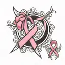 breast cancer awareness ribbon tattoo design idea