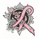 breast cancer awareness ribbon tattoo design idea