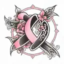 breast cancer awareness ribbon tattoo design idea