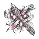 breast cancer awareness ribbon tattoo design idea