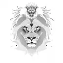 lion with two cubs tattoo design idea