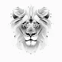 lion with two cubs tattoo design idea