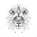 lion with two cubs tattoo design idea
