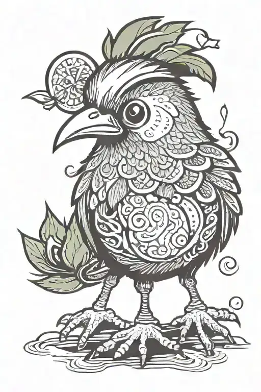 bogan kiwi bird tattoo design idea