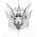 Anubis, hel, hades, pluto tattoo design idea