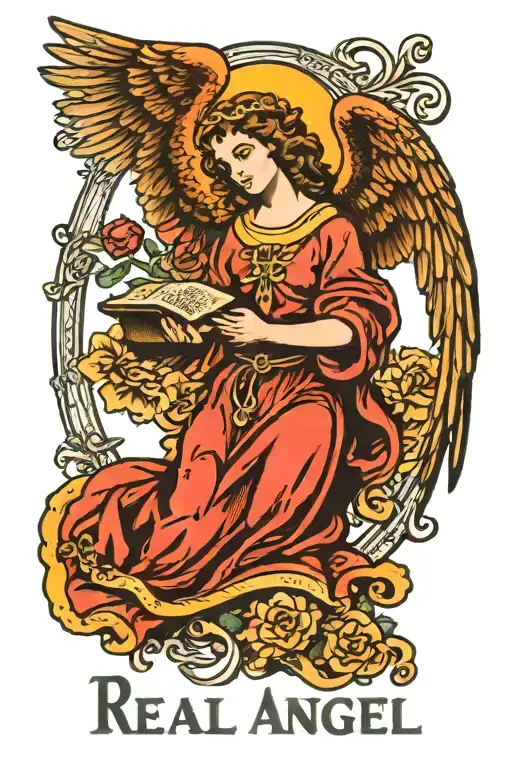 real angel according to bible scripture tattoo design idea