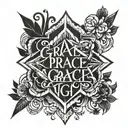 grace upon grace written vertically tattoo design idea