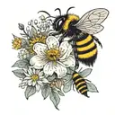 wild flower bumble bee butterflies spin tattoo tattoo design idea