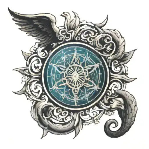 seal of the 7 archangels tattoo design idea