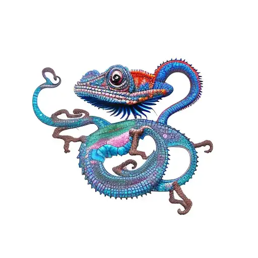 chameleon  tattoo design idea